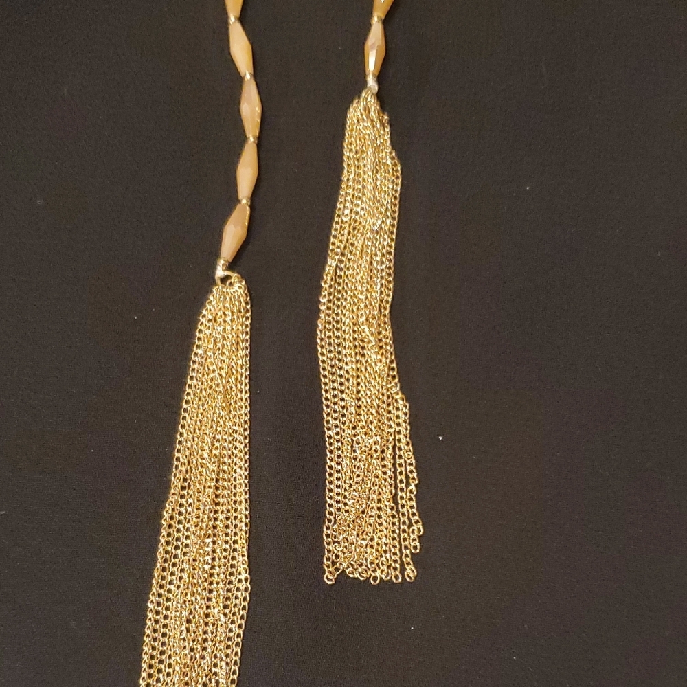 Charming Charlie Gold Tassel Necklace - Picture 4 of 4